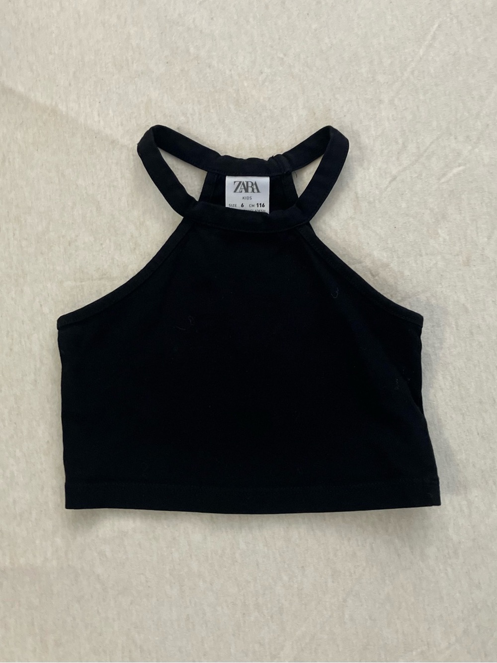 Zara Kids Halter Crop Top, Black - Size 116 (US 6) (EUC)
